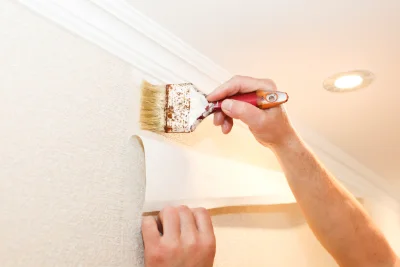 Pose de papier peint à la Rabatelière — revêtements muraux et toiles de verre